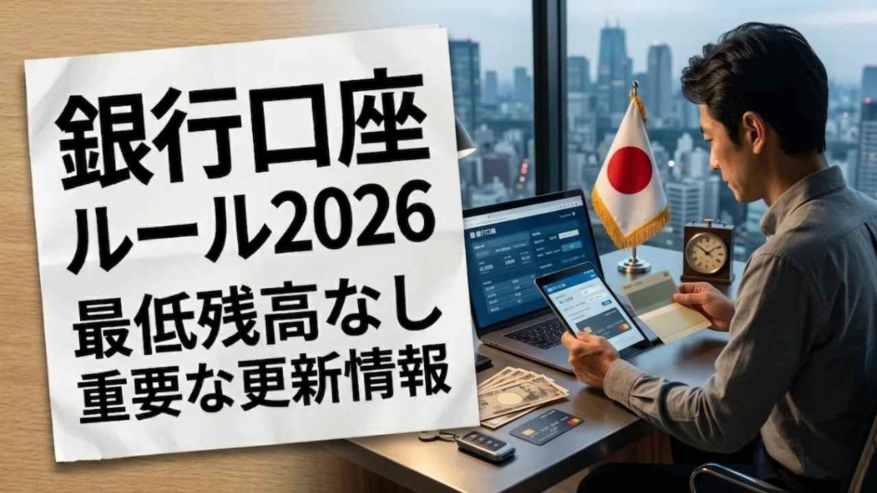 2026年銀行口座ルール改正｜最低残高なしで知っておくべき重要更新情報