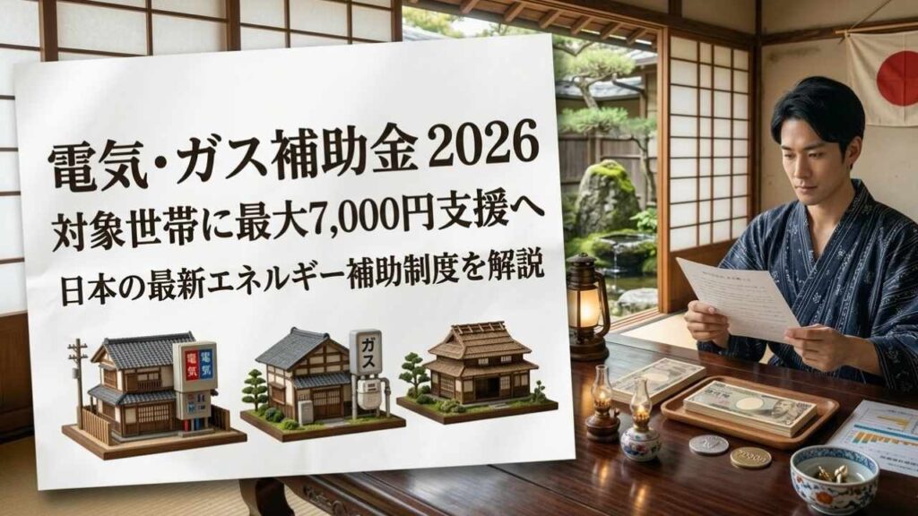 電気・ガス補助金2026｜対象世帯に最大7,000円支援へ 日本の最新エネルギー補助制度を解説