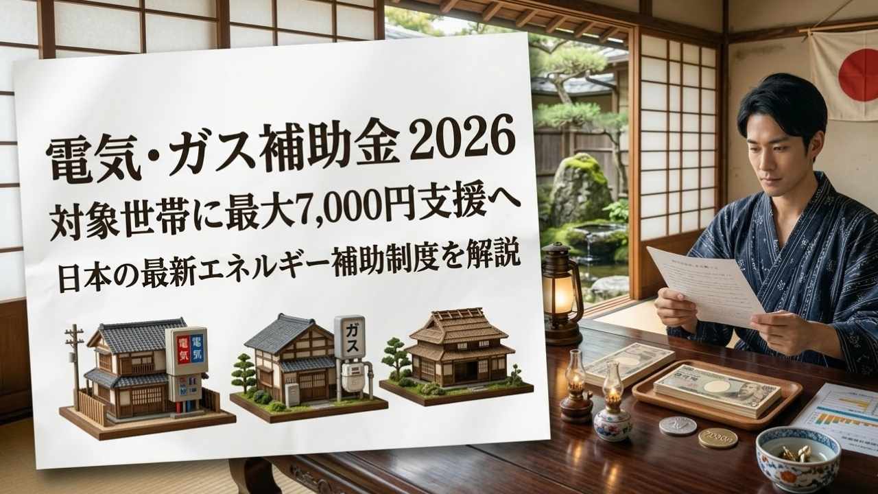 電気・ガス補助金2026｜対象世帯に最大7,000円支援へ 日本の最新エネルギー補助制度を解説